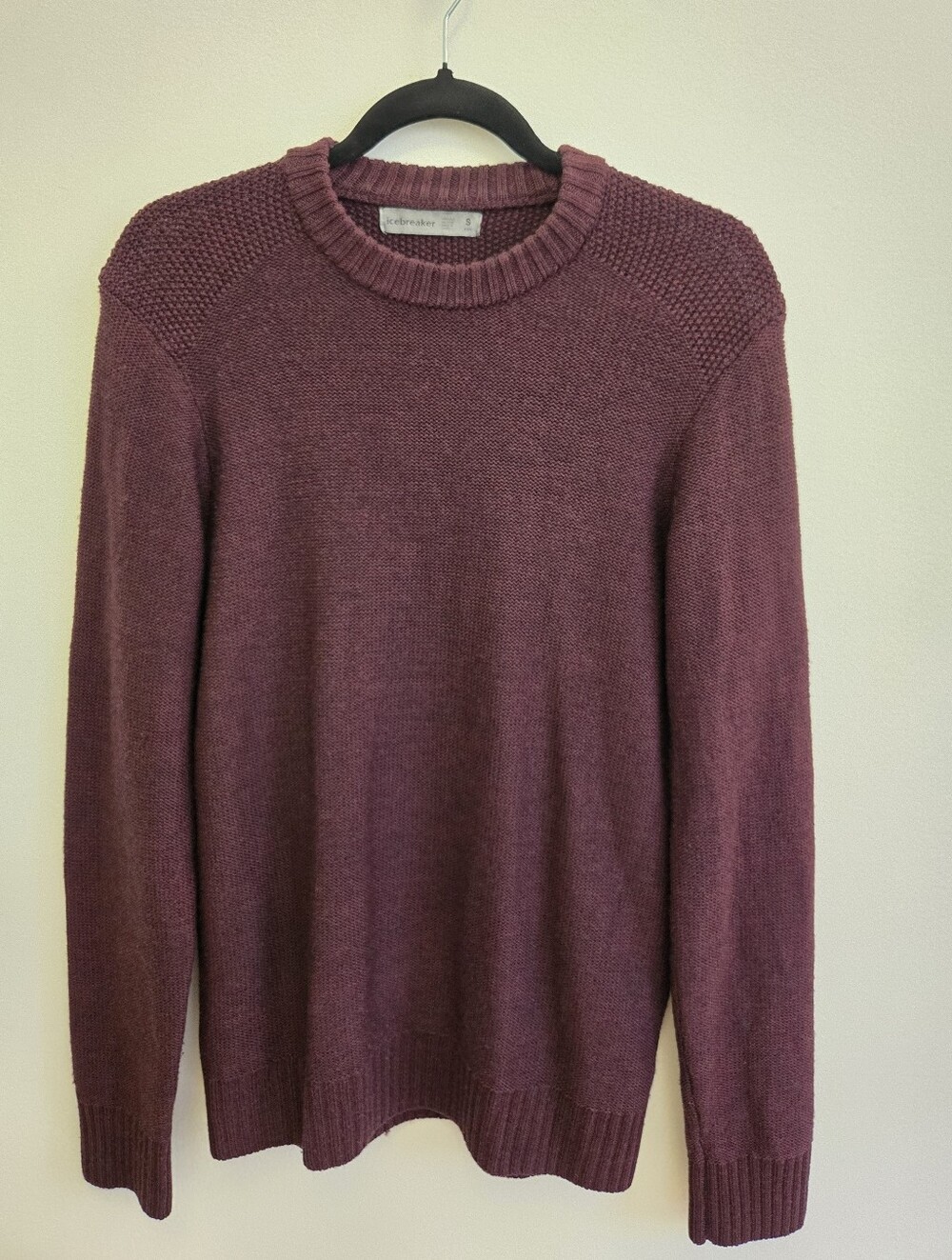 Icebreaker Burgundy Wool Crewneck Sweater Size S